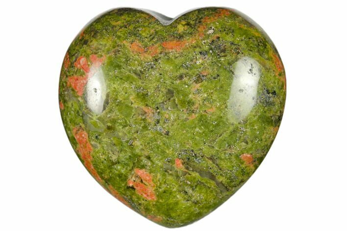 1.5" Polished Unakite Heart - Photo 1